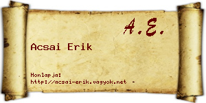 Acsai Erik névjegykártya